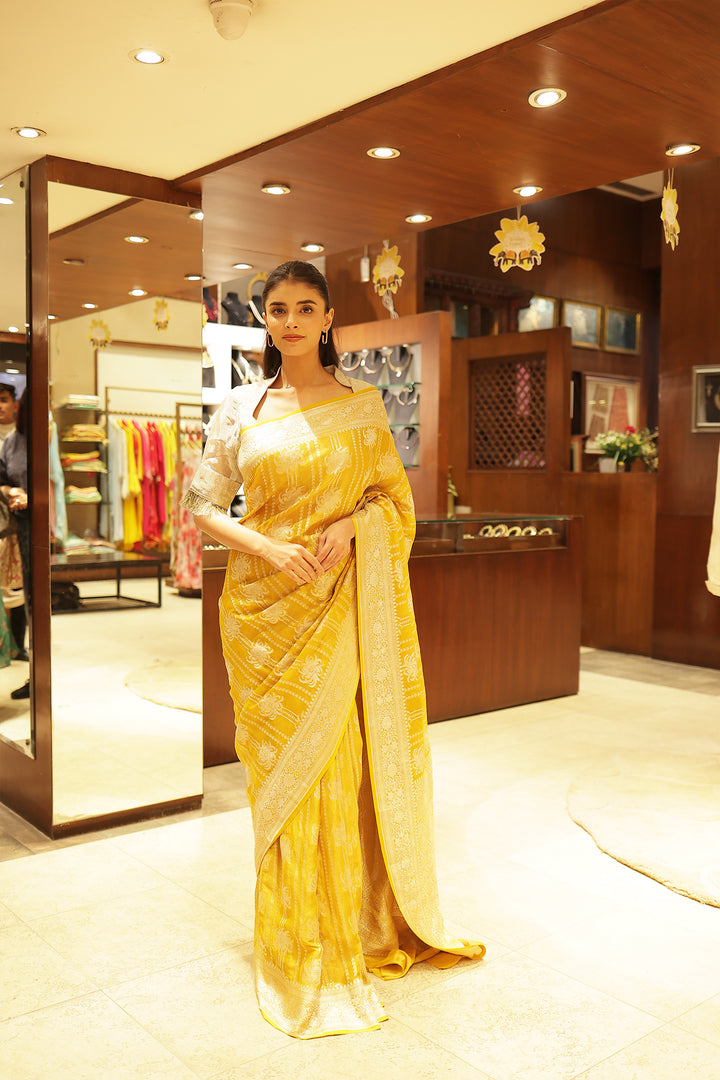 Gold Handloom Silk Saree