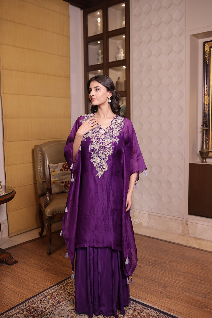 Purple Silk Designer Kaftan
