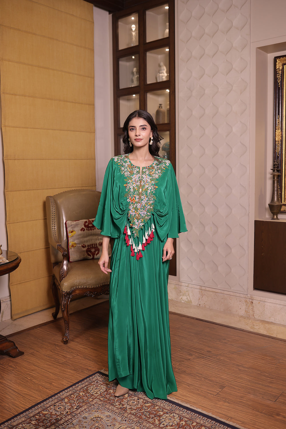 Silk Kaftan With Sequins 