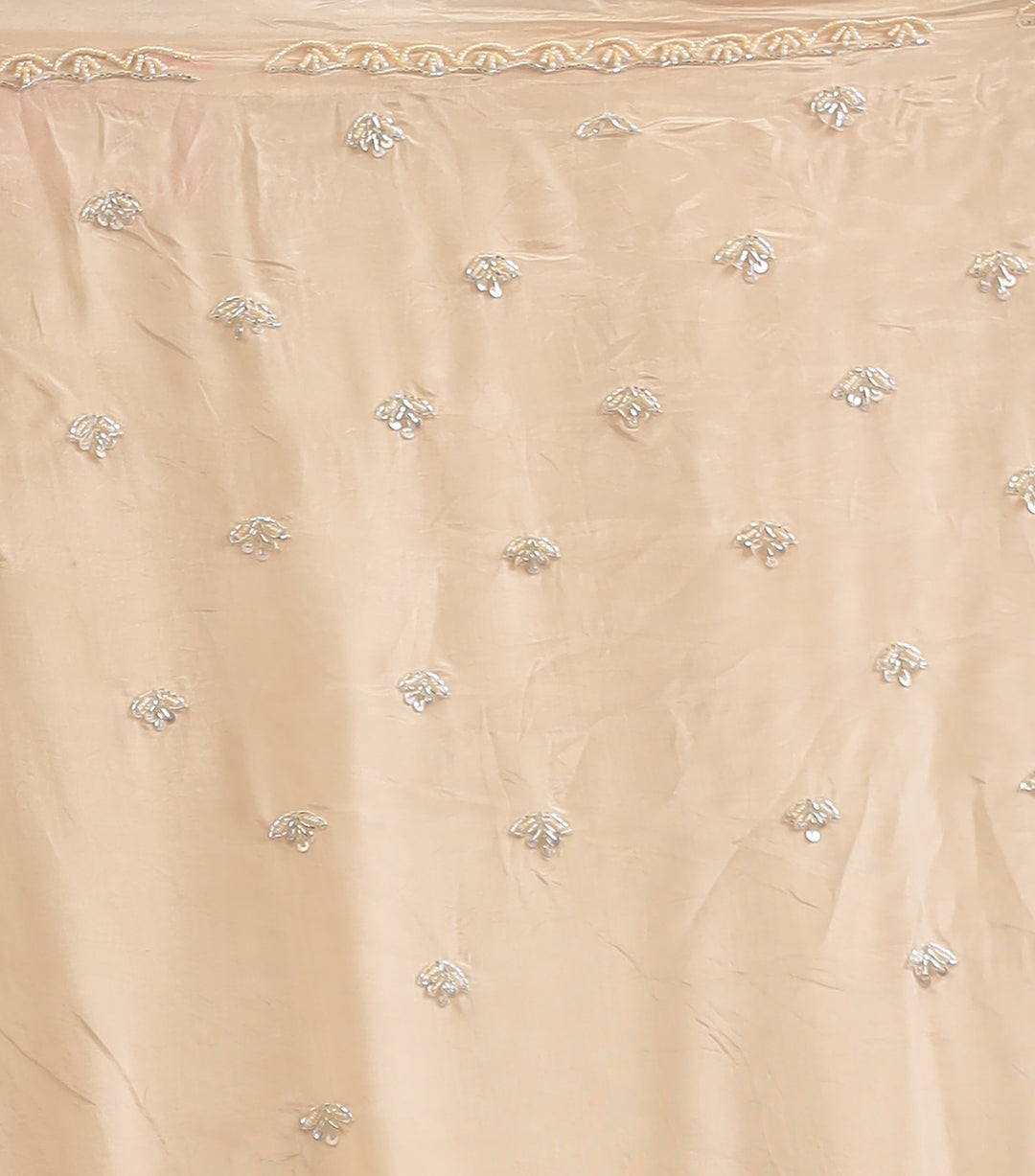 Peach Shimmer Net Silk Saree  with Cutdana and Sequins work