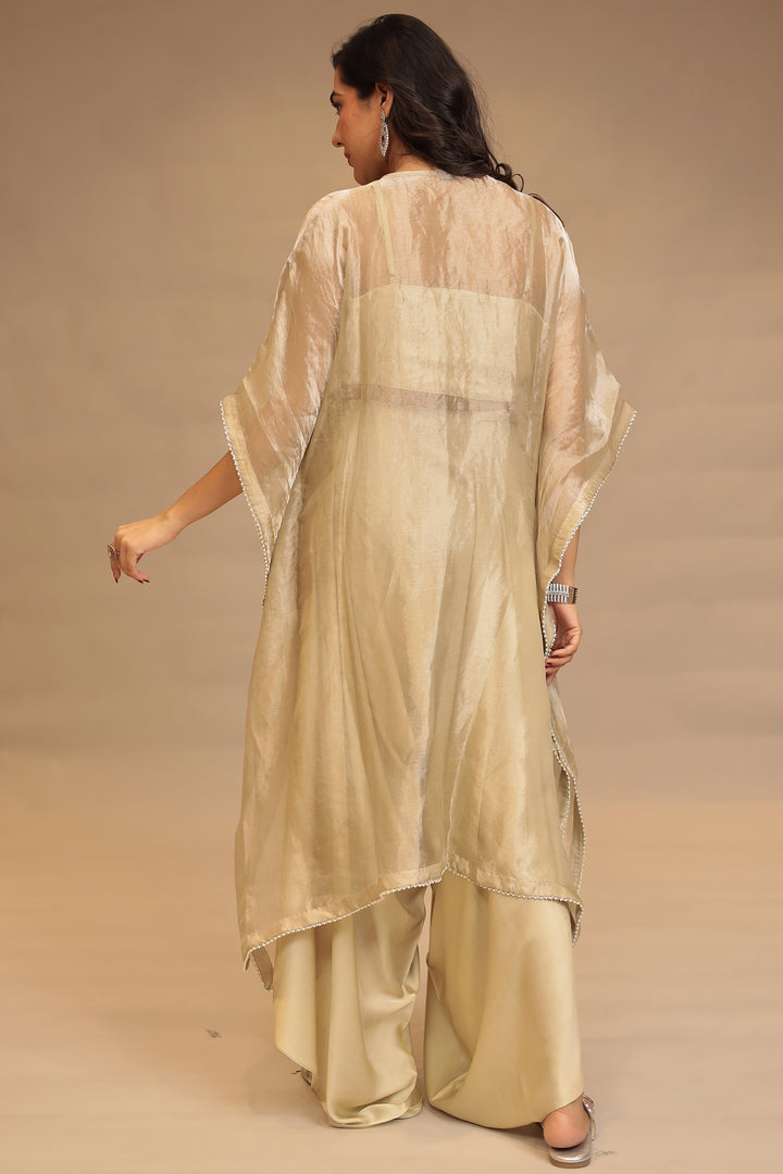 Satin silk Indowestern with Cutdana, Sequins, Thread and Zardozi work