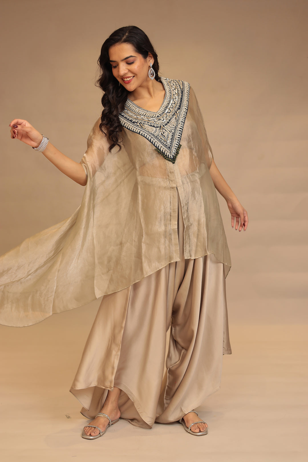 Pink Satin Silk Indo Western 