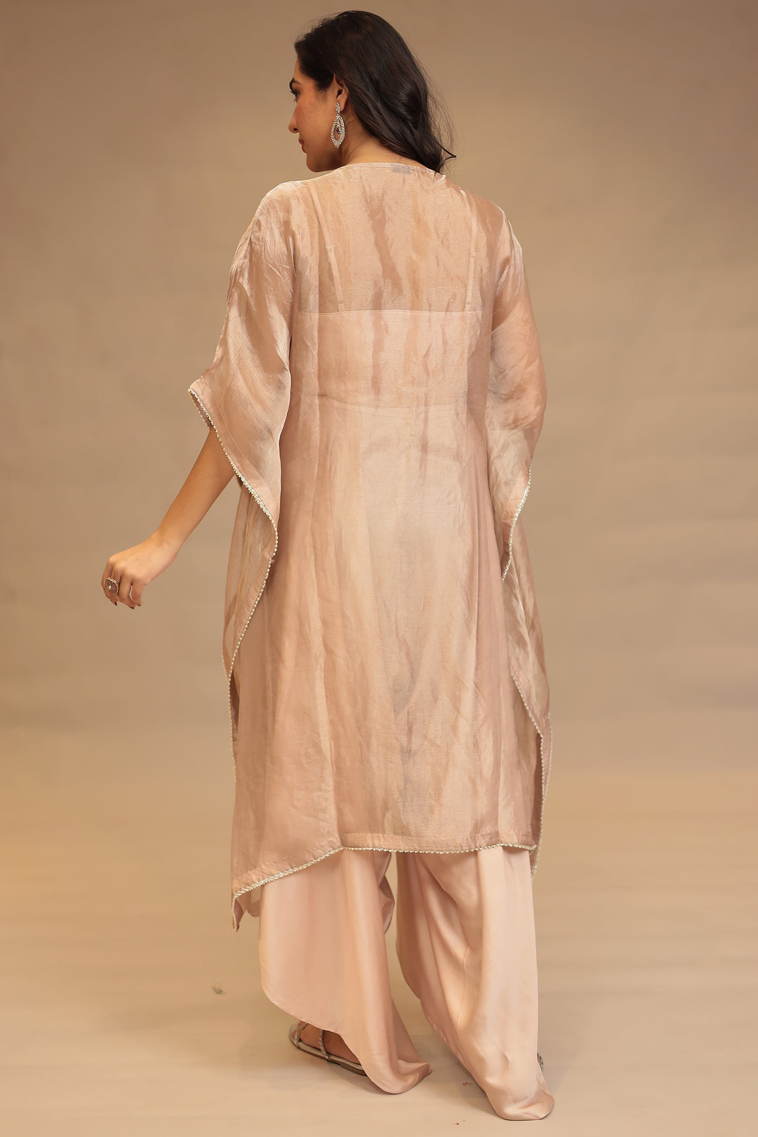 Satin silk Indowestern with Cutdana, Sequins and Zardozi work