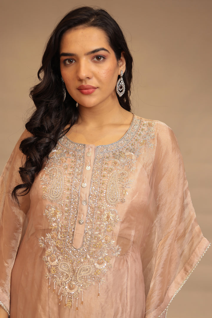 Satin silk Indowestern with Cutdana, Sequins and Zardozi work