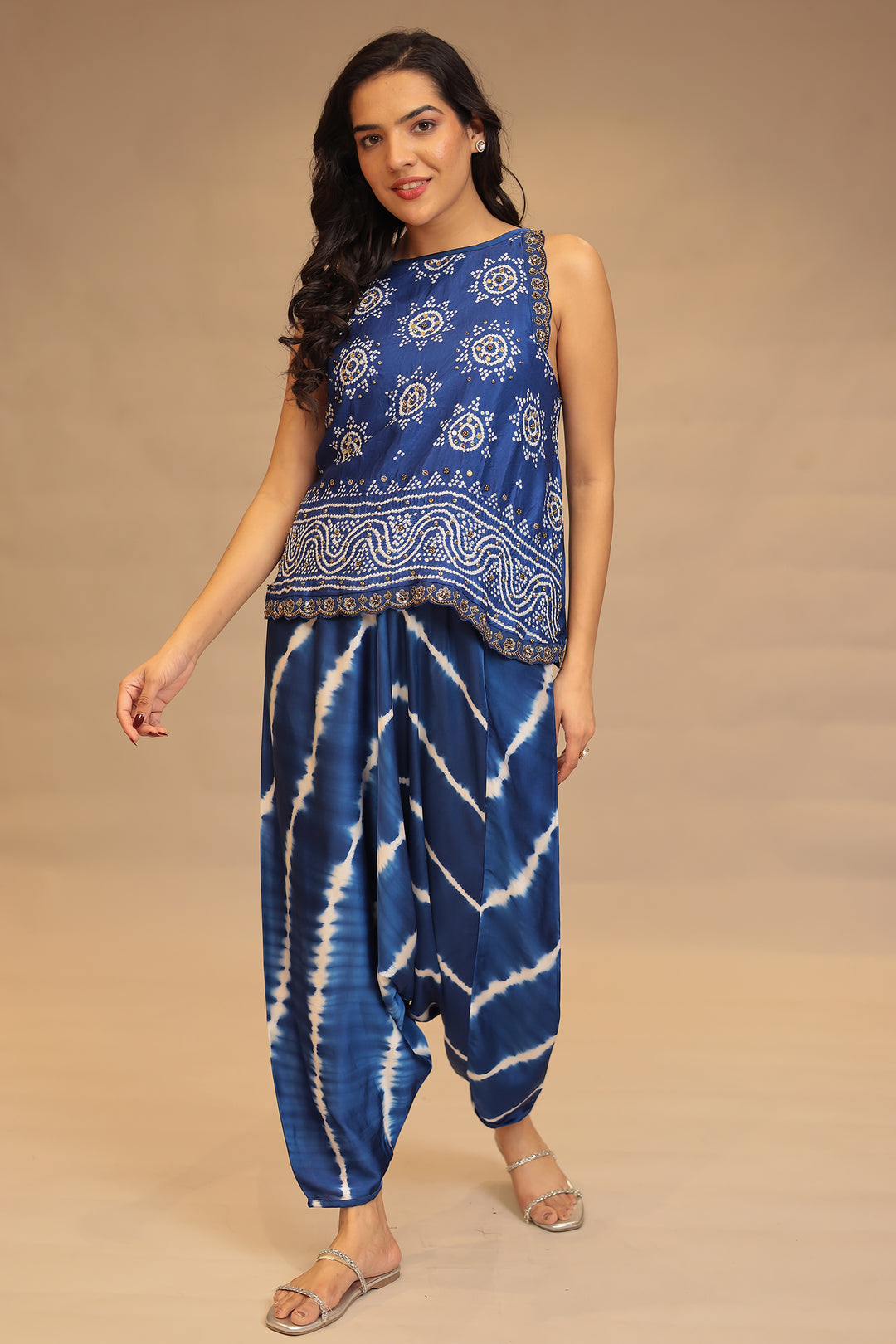 dark blue indo western 