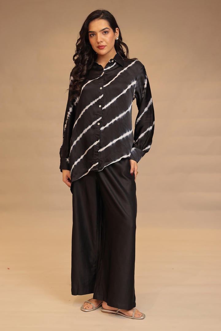 black satin silk indo western