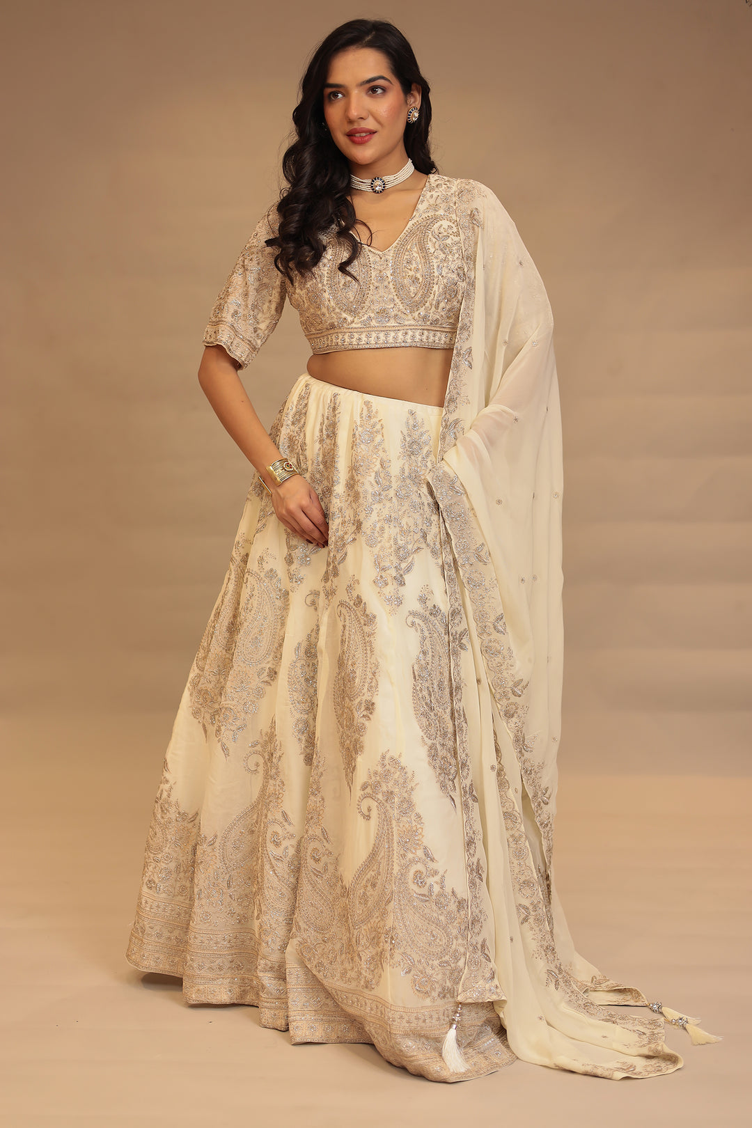 Georgette Lehenga with Thread work