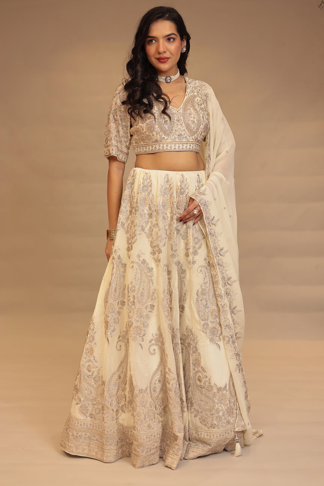 Georgette Lehenga with Thread work