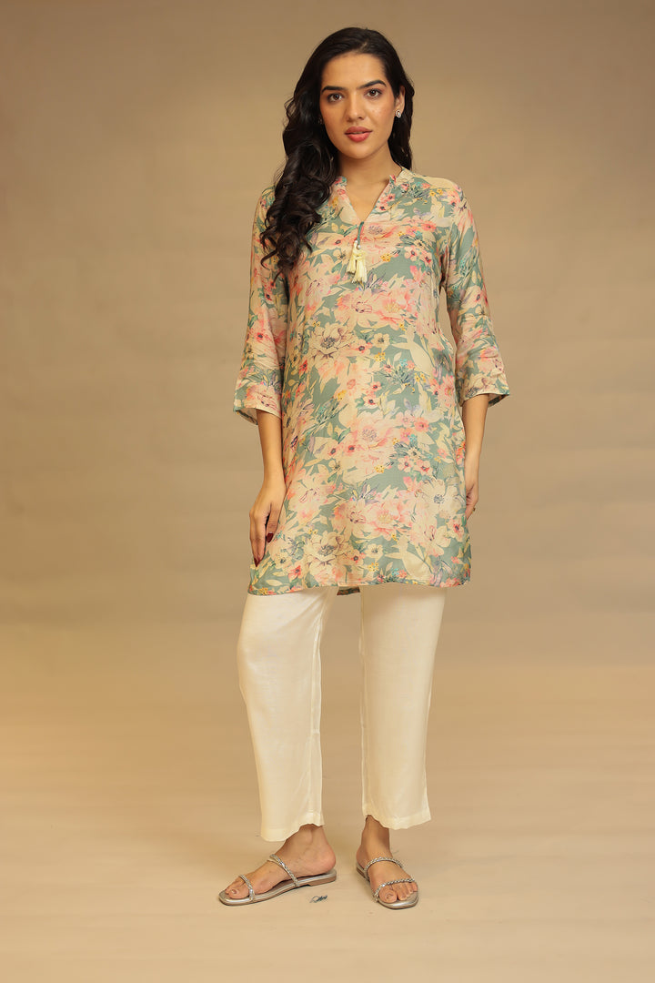 Digital Print Silk blend Kurta