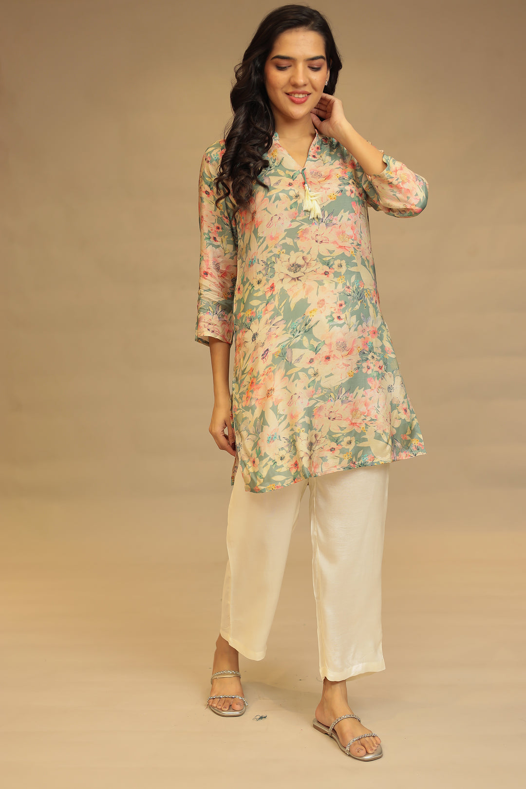 Digital Print Silk blend Kurta