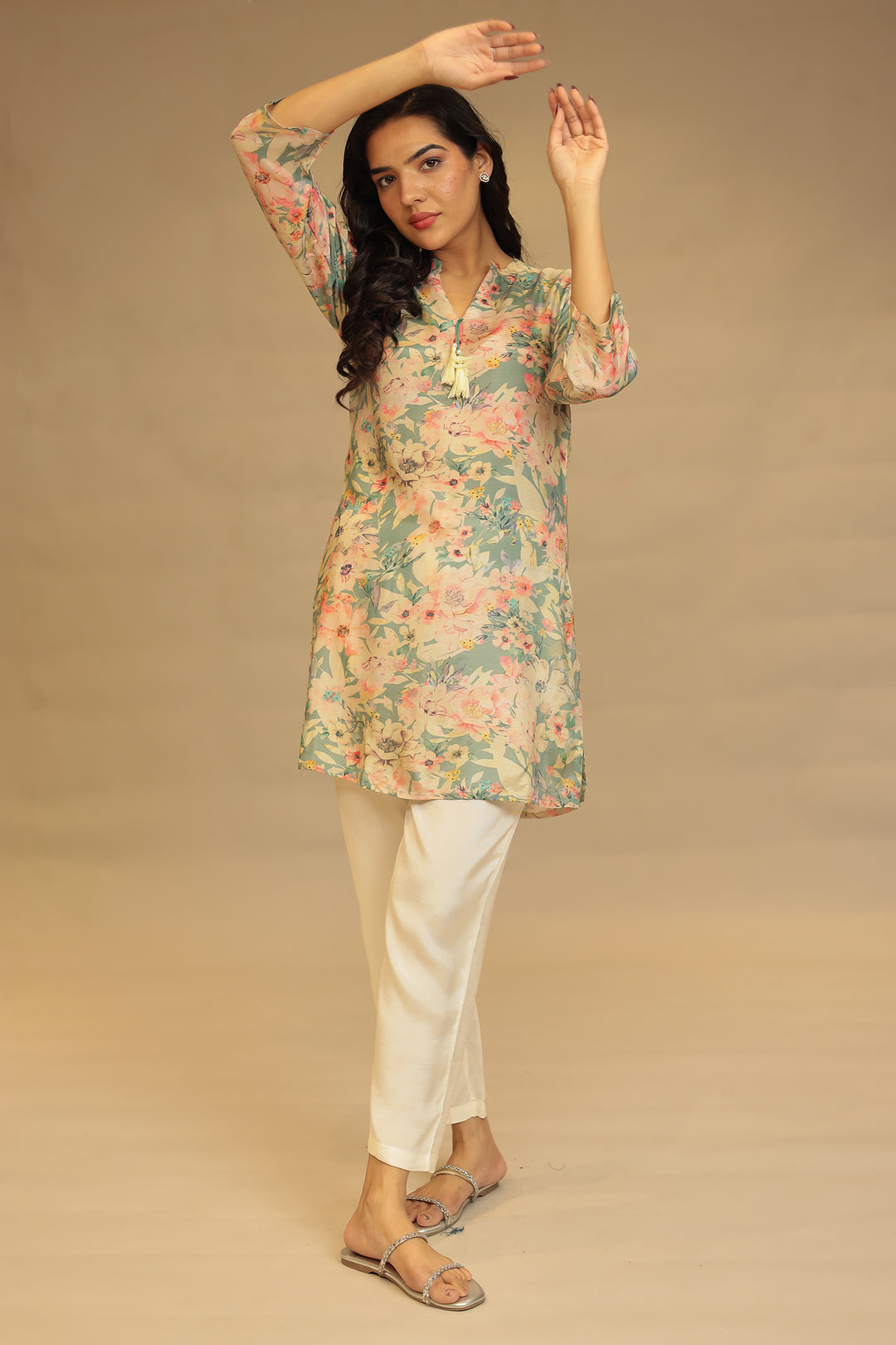 Digital Print Silk blend Kurta