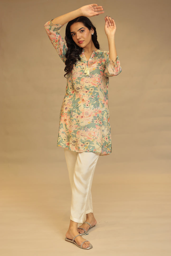 Digital Print Silk blend Kurta