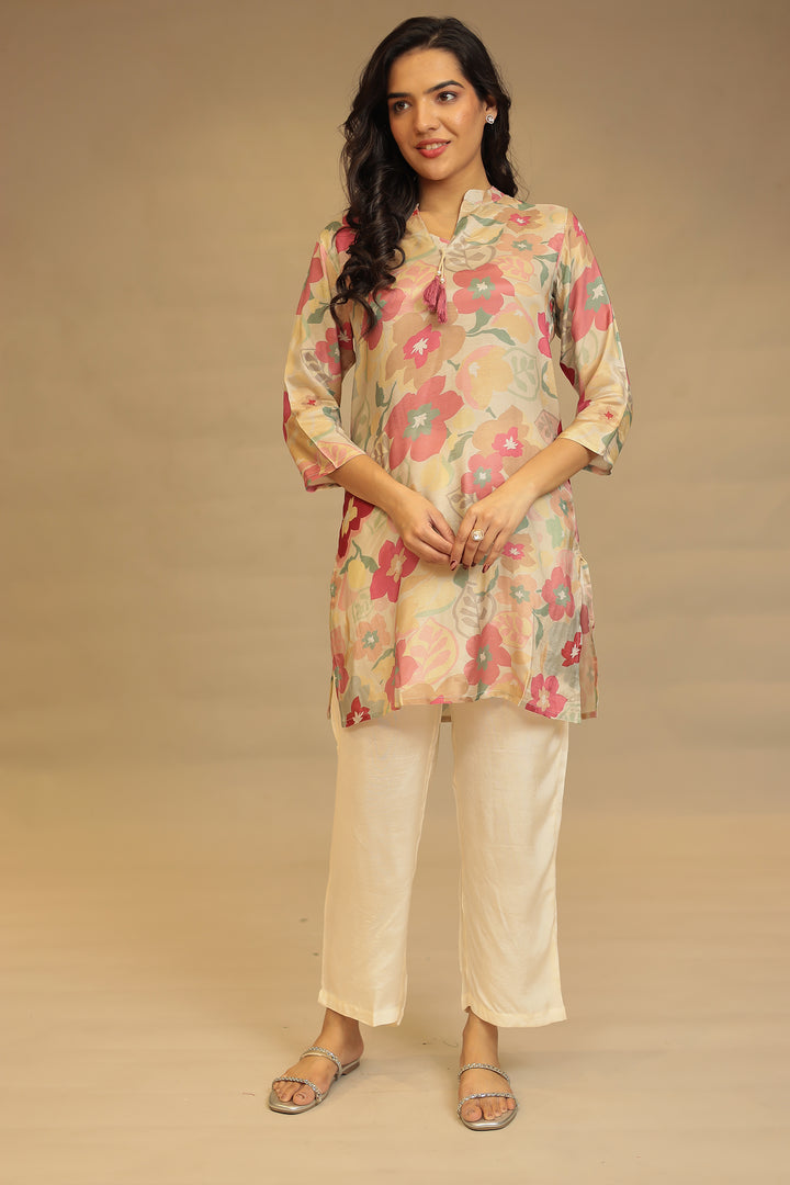 Cream Silk Kurta