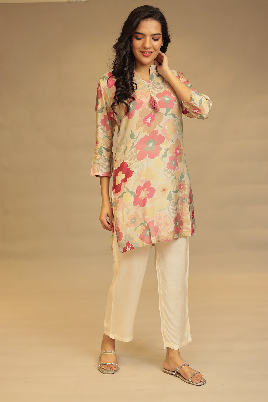 Printed Silk Kurta