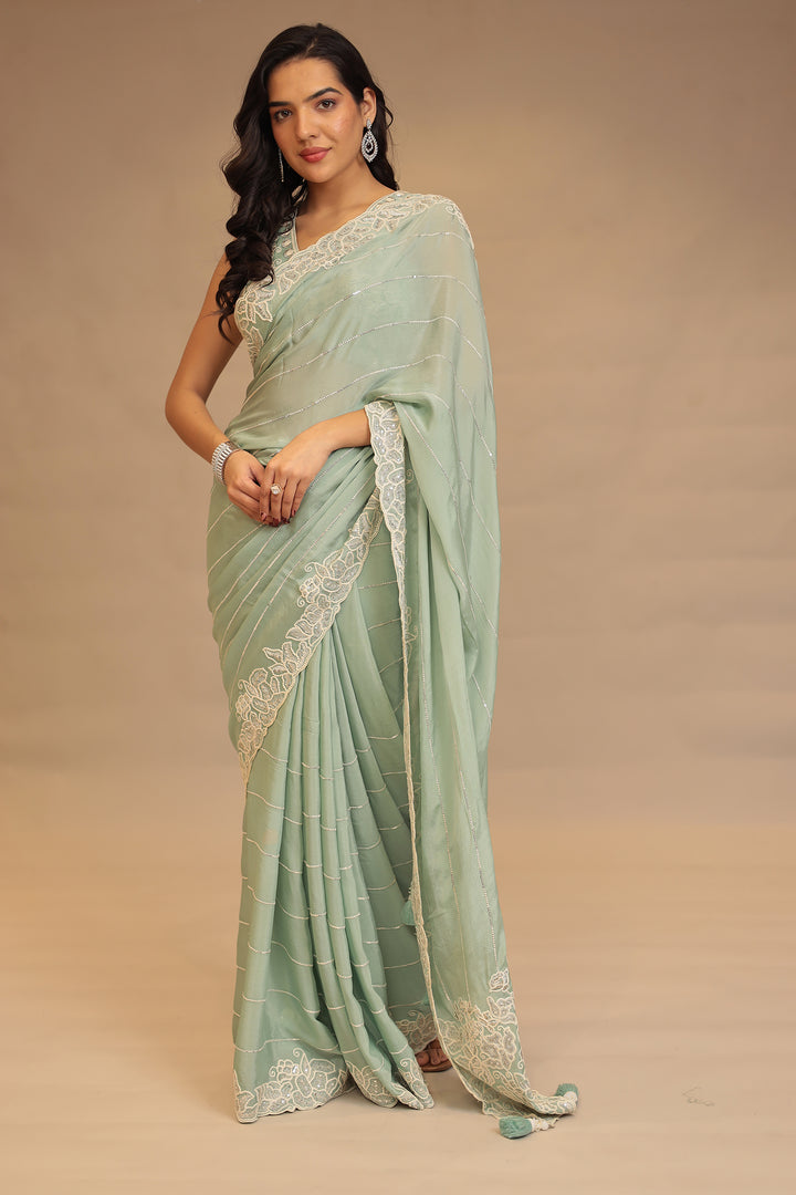 Beautiful Sarees With Thread Work