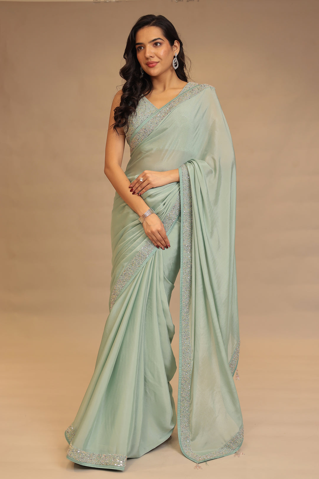 Sarees With Sequins Work