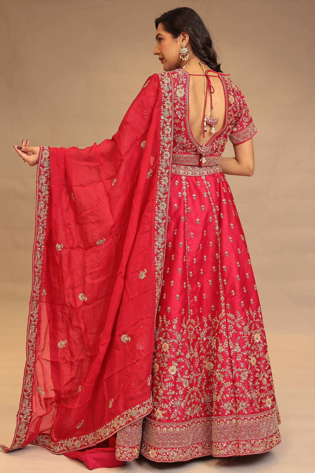 Silk Lehenga with Cutdana, Sequins work.