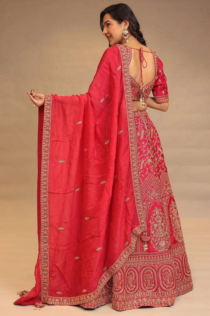 Silk Lehenga with Cutdana, Sequins work.