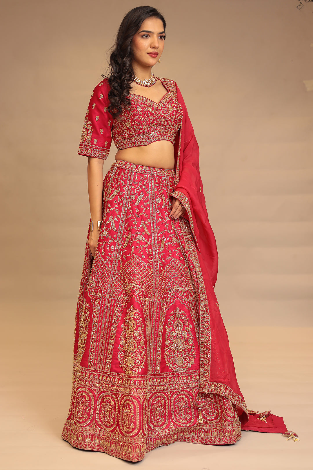 Silk Lehenga with Cutdana, Sequins work.