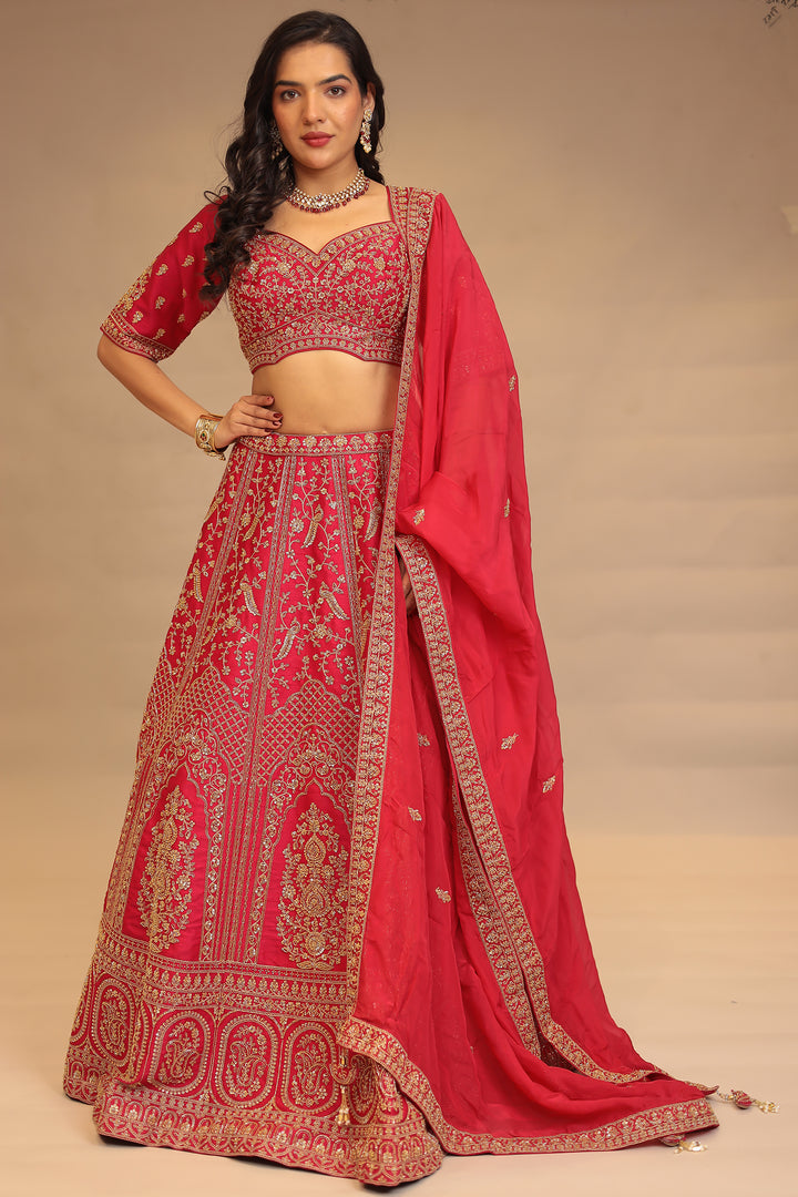 Silk Lehenga with Cutdana, Sequins work.