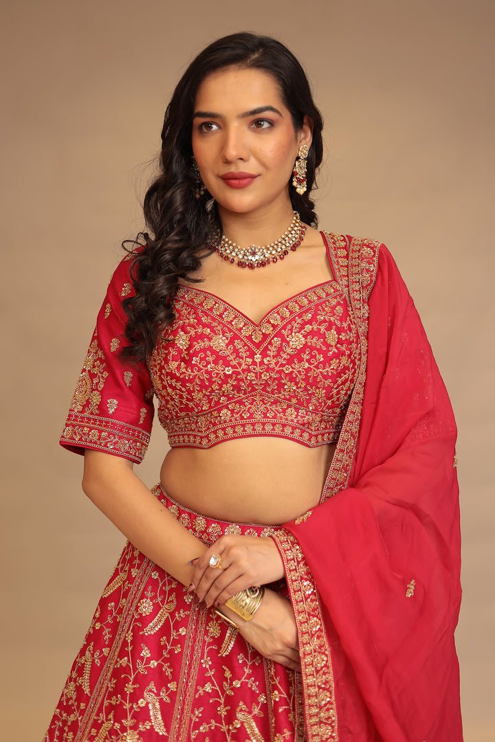 Silk Lehenga with Cutdana, Sequins work.