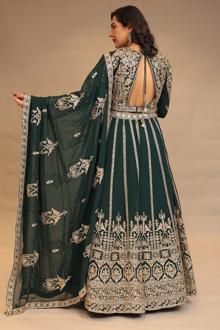 Georgette Lehenga with Dori, Sequins work.