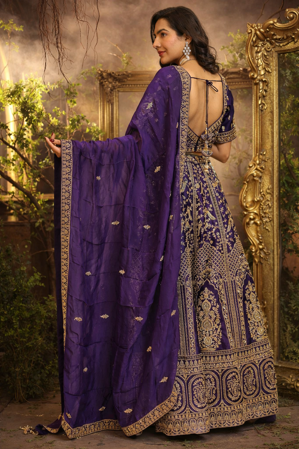 Silk Lehenga with Cutdana, Sequins work