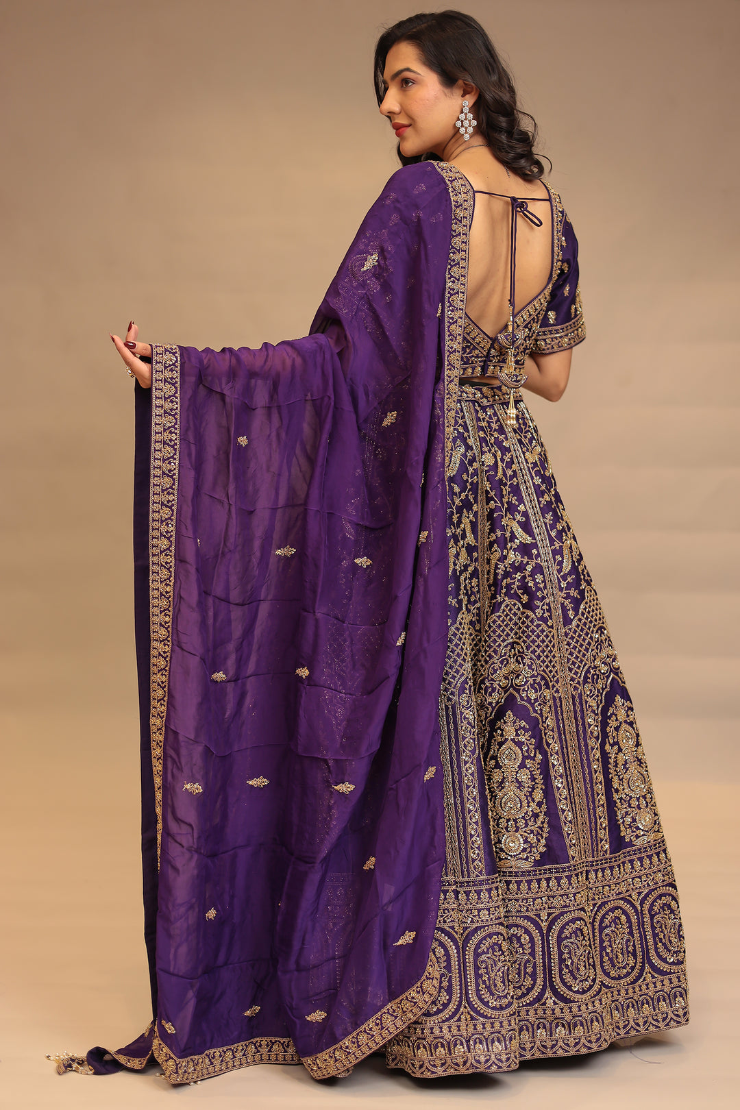 Silk Lehenga with Cutdana, Sequins work.