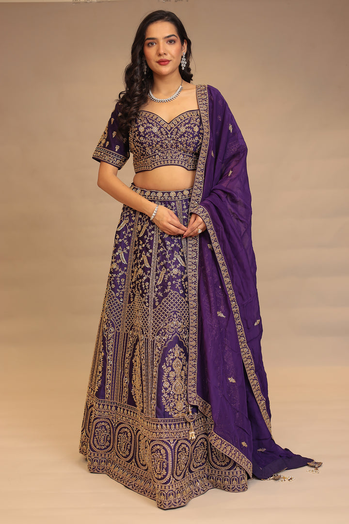 Silk Lehenga with Cutdana, Sequins work.