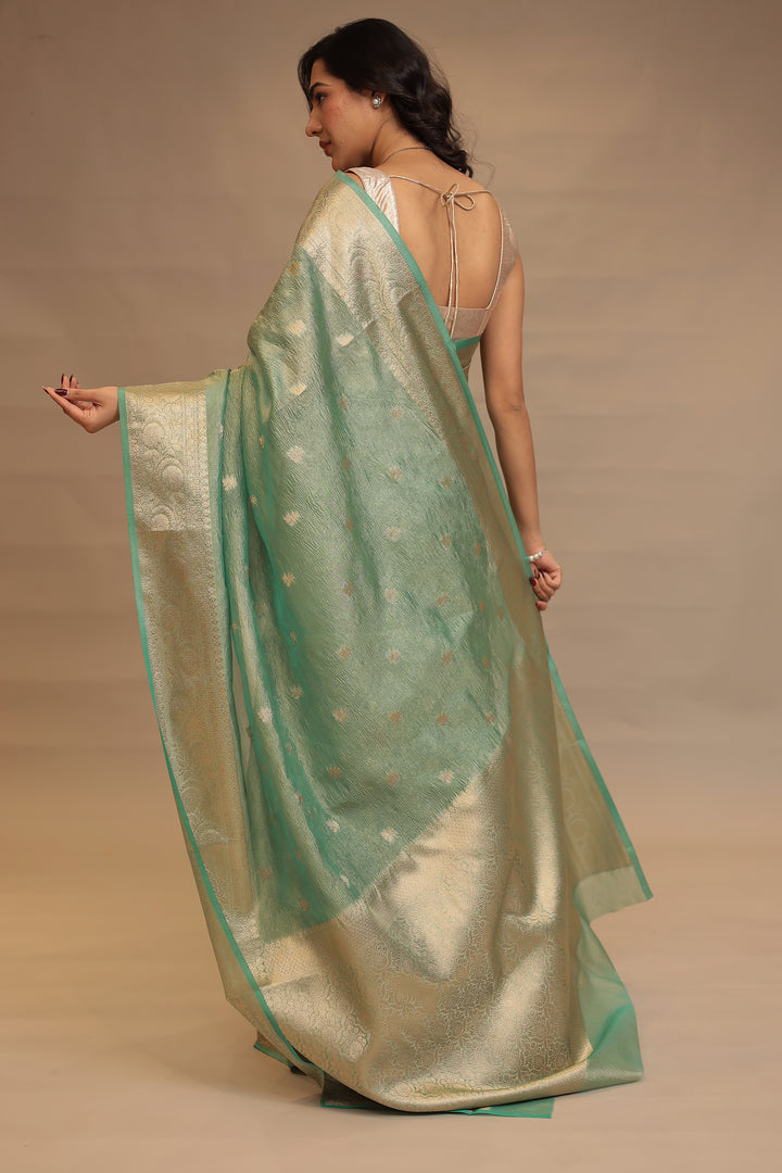 Dark Green Banarasi Saree 