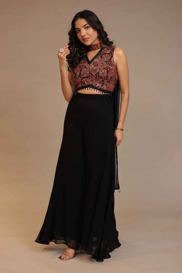 Chinon Indowestern with Cutdana, Sequins, Thread work.