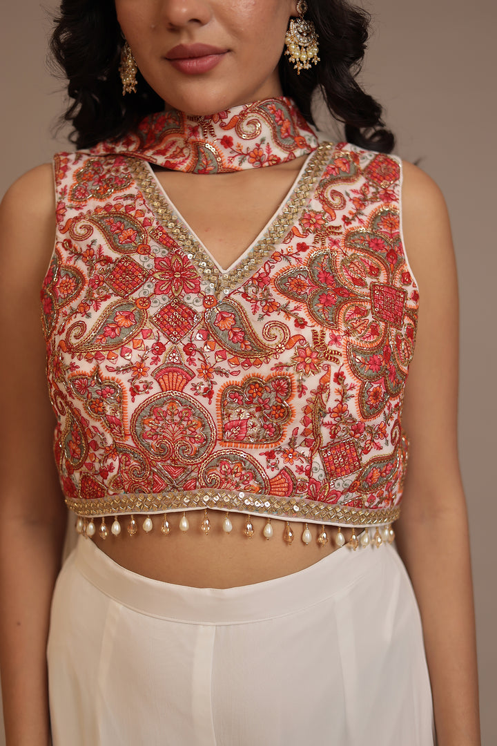 Chinon Indowestern with Cutdana, Sequins, Thread work.