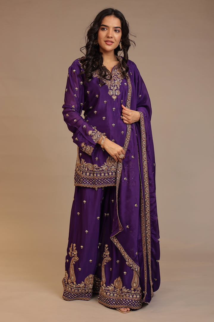 Silk Suit  with Cutdana, Dori, Sequins work