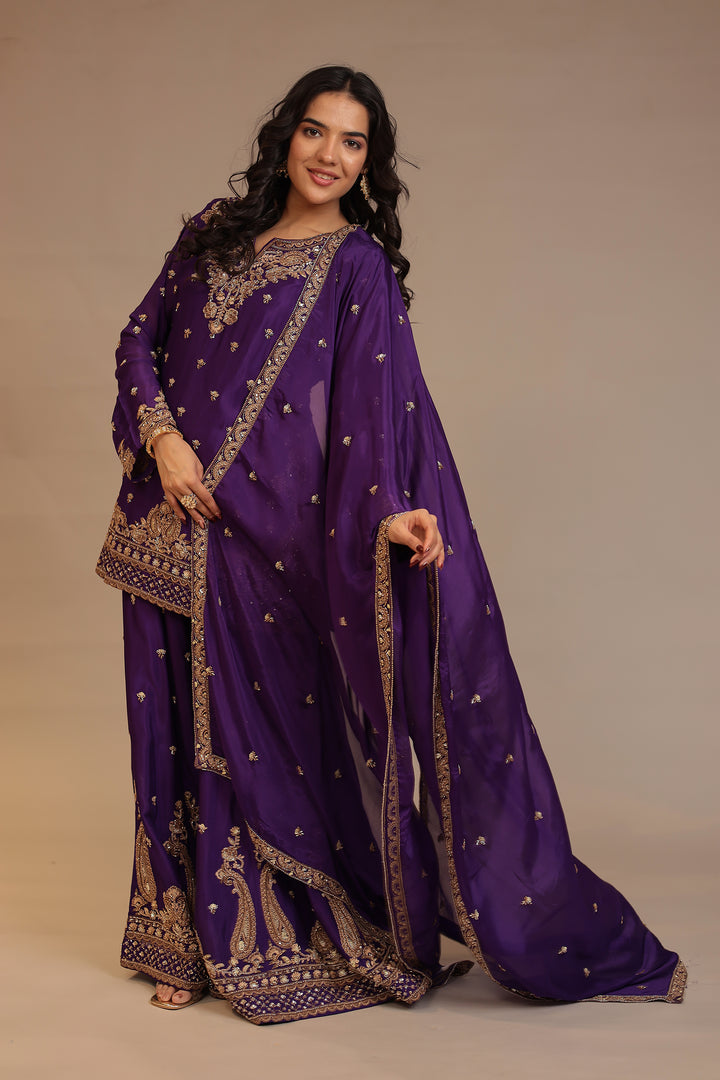 Silk Suit  with Cutdana, Dori, Sequins work