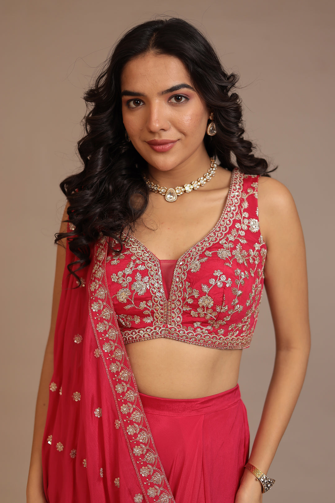 Chinon Indowestern with Aari, Sequins work.