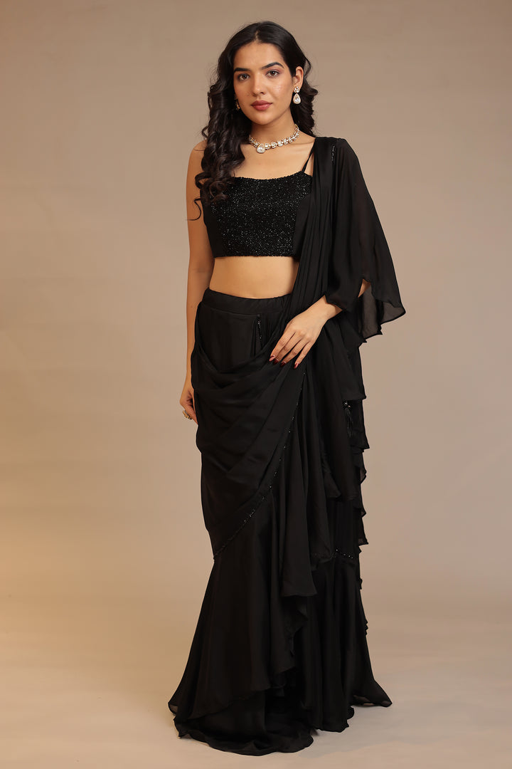 Premium Black Silk Saree