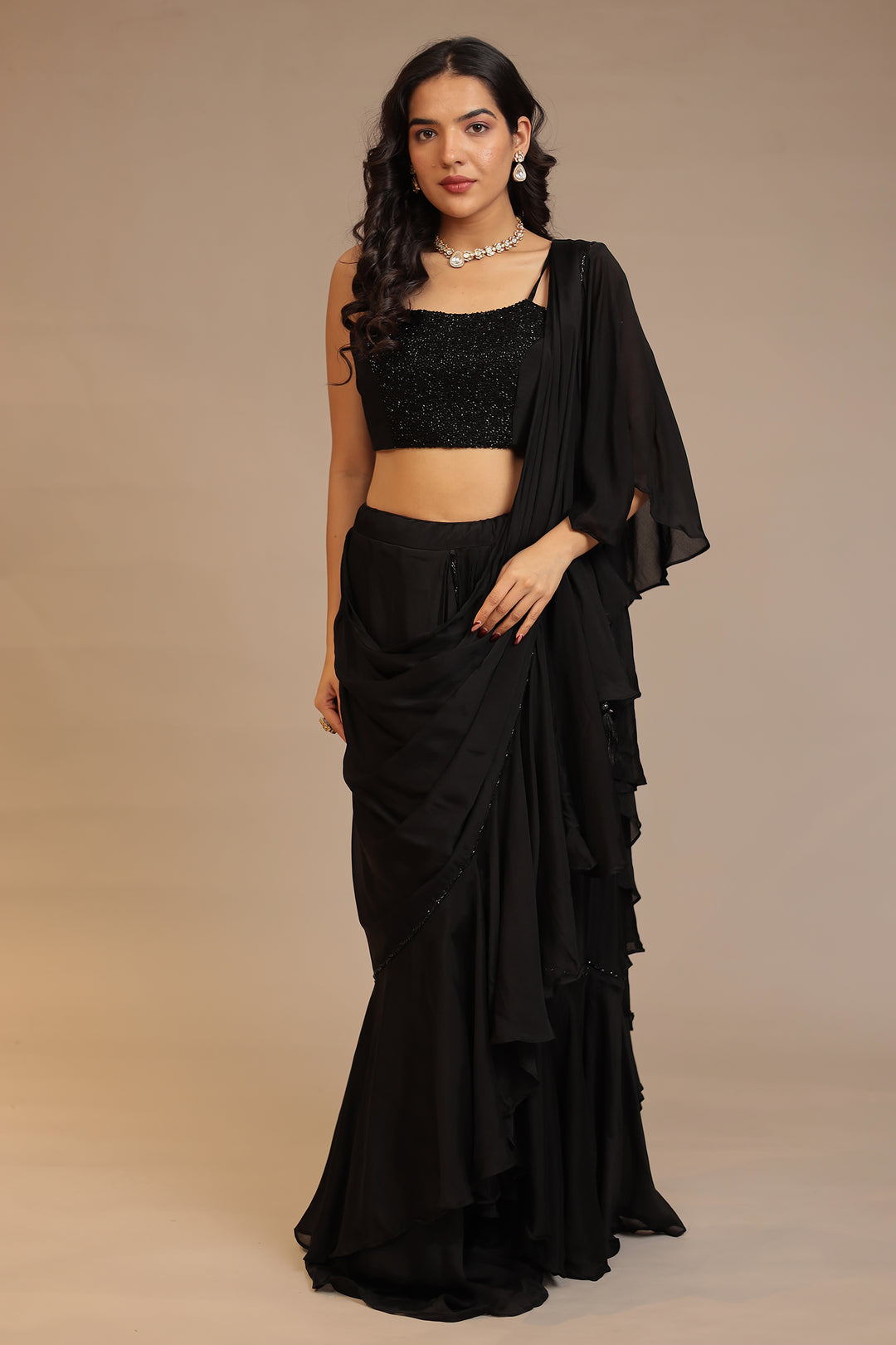 Silk Saree with Cutdana, Sequins work