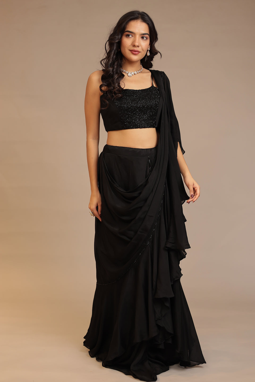 Silk Saree with Cutdana, Sequins work
