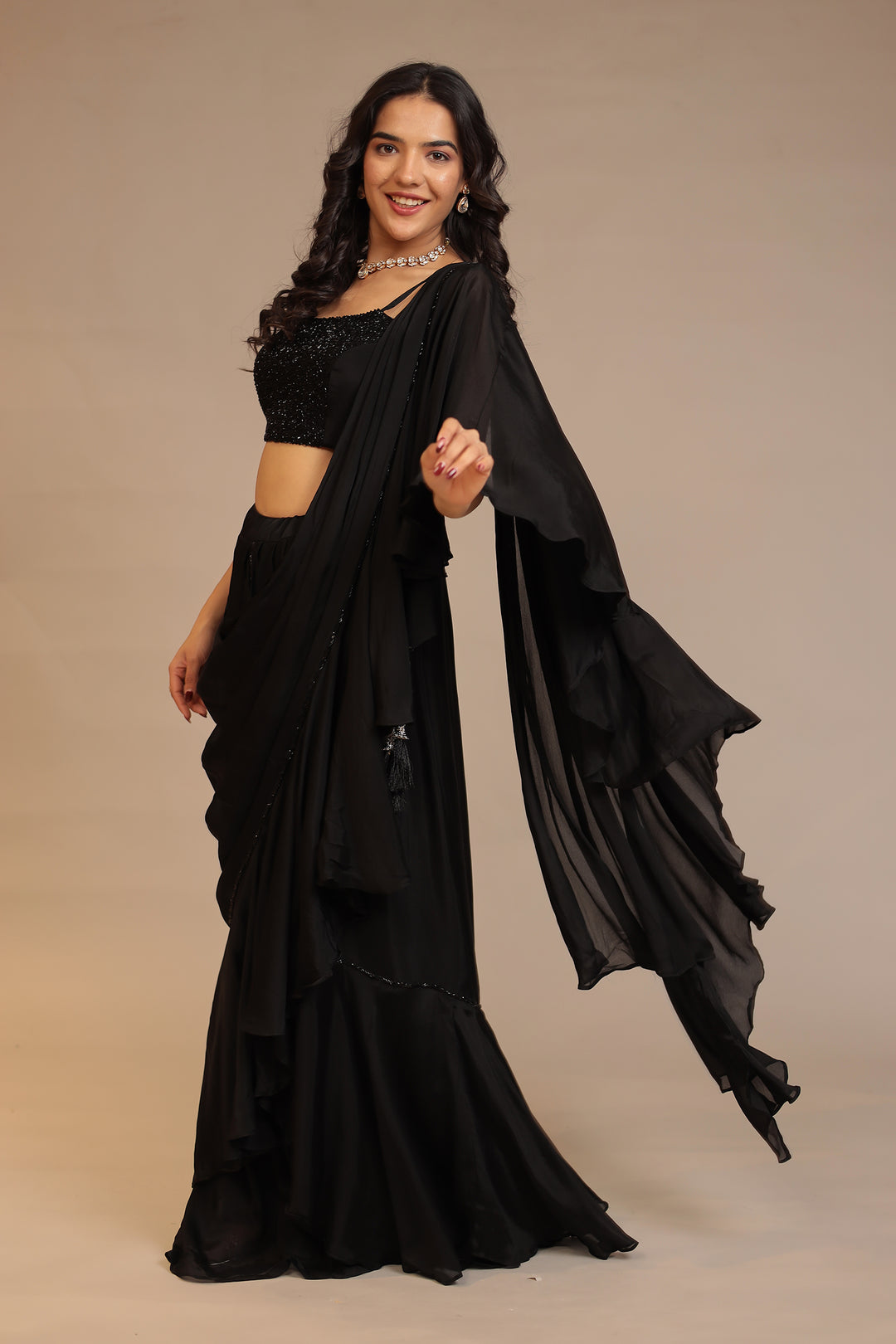 Silk Saree with Cutdana, Sequins work