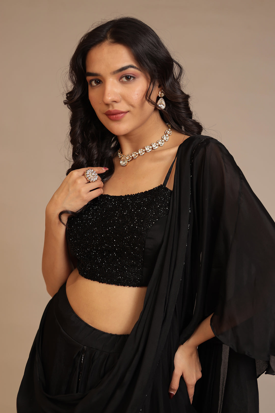 Silk Saree with Cutdana, Sequins work