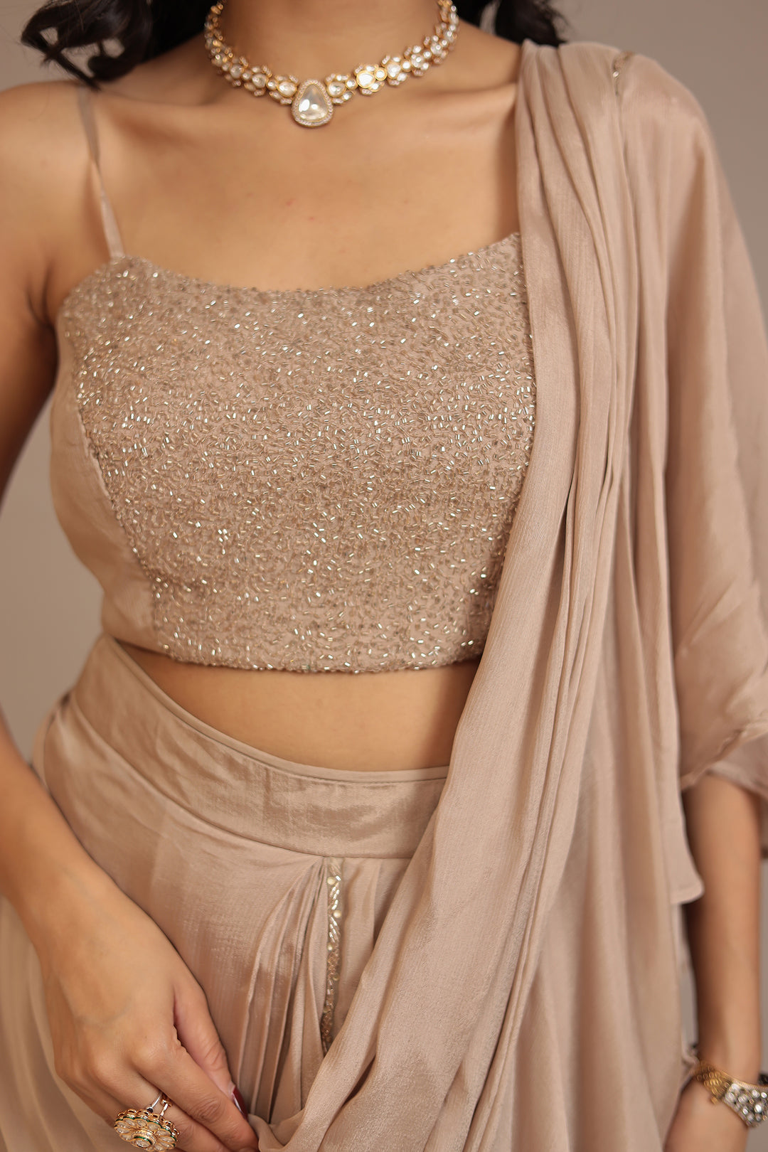Silk Saree with Cutdana, Sequins work