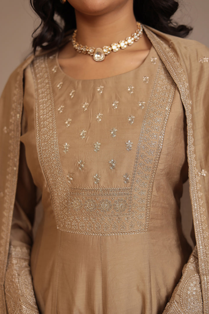 Silk  Suit  with Aari, Sequins work