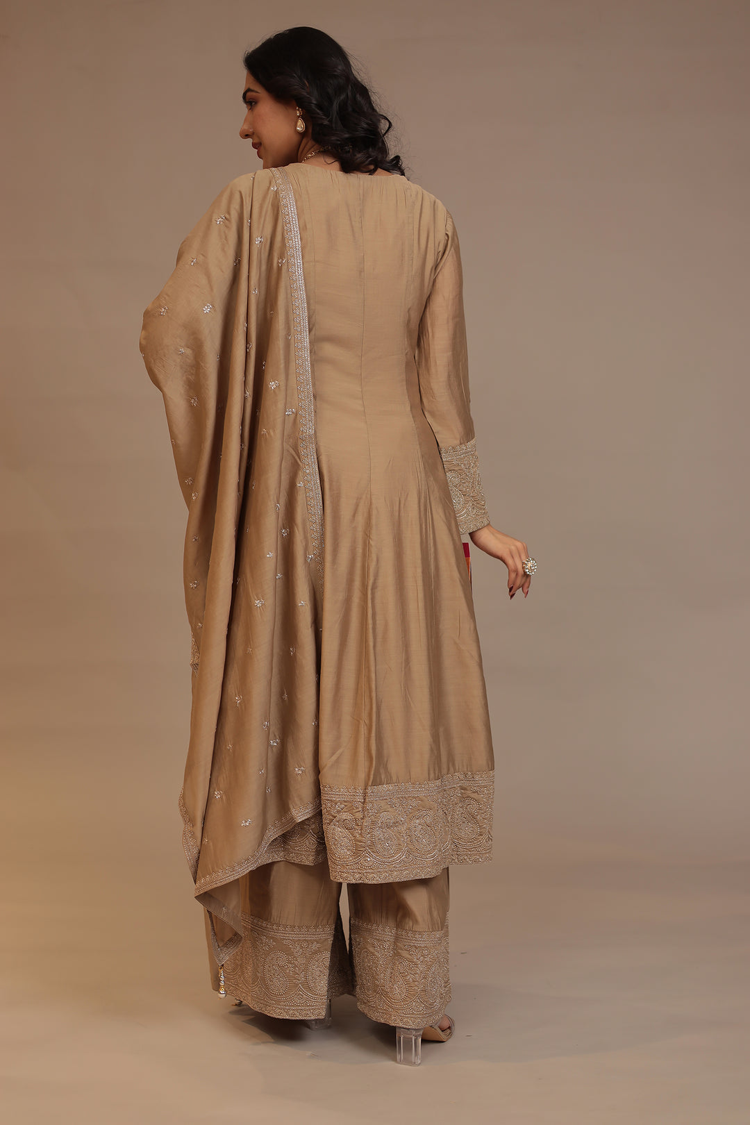 Silk  Suit  with Aari, Sequins work