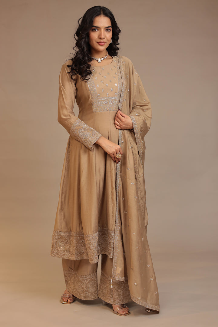 Silk  Suit  with Aari, Sequins work