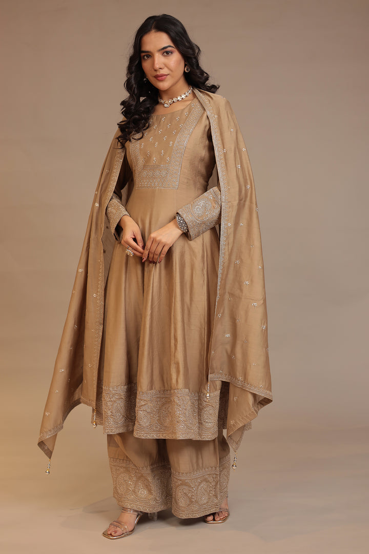 Silk  Suit  with Aari, Sequins work