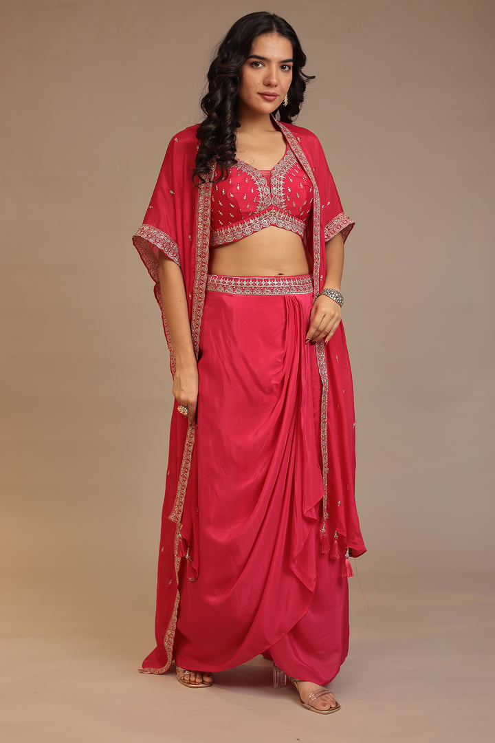 Silk Indowestern with Aari, Sequins work