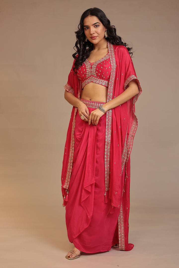 Silk Indowestern with Aari, Sequins work
