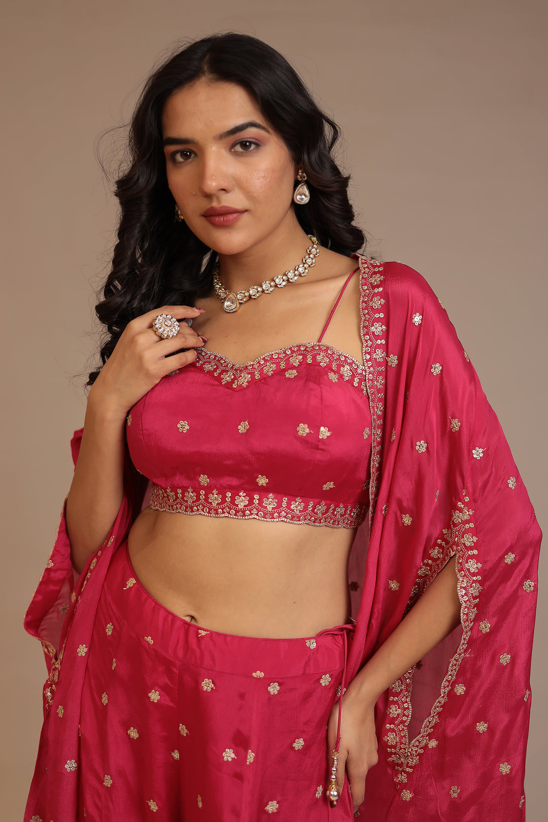 Chinon Indowestern with Aari, Sequins work.