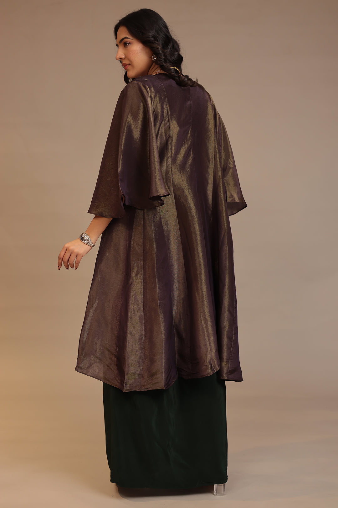 Silk Indowestern with Aari, Gota work