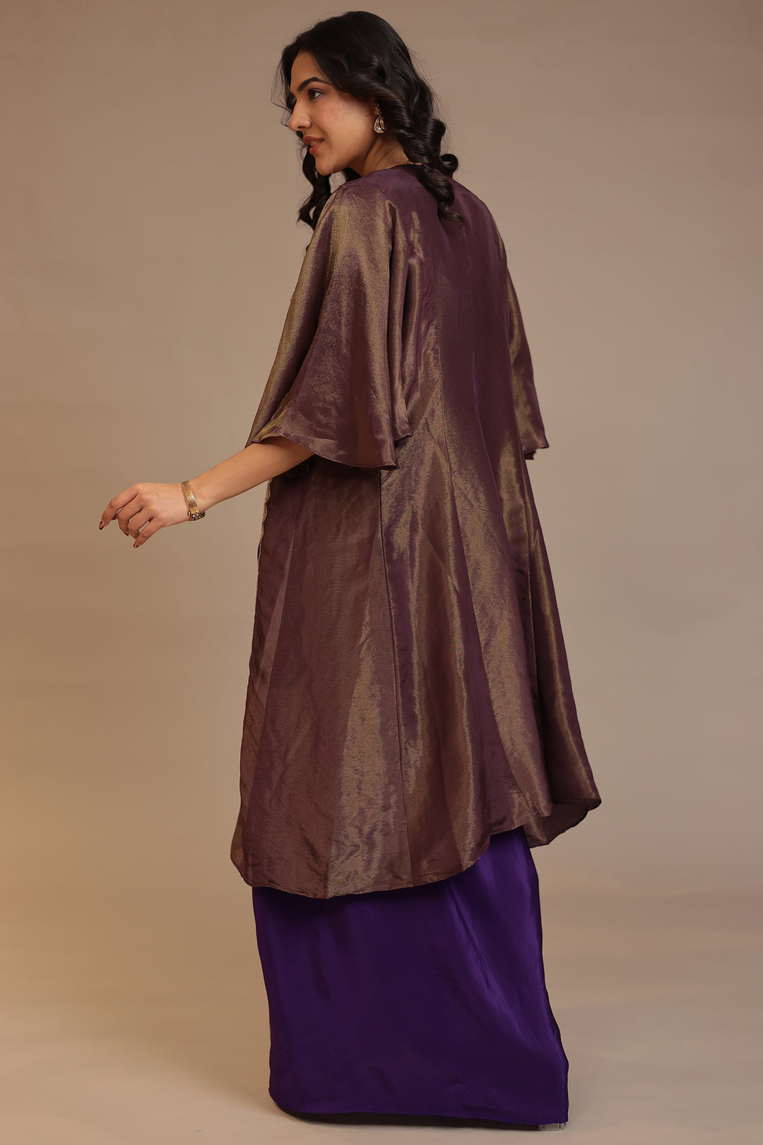 Silk Indowestern with Aari, Gota work